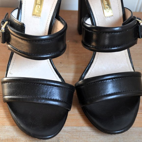 Louise Et Cie 'Gisabel' Leather Ankle Strap Sandal BLACK Zipper US 6M EU 36 - Picture 5 of 8